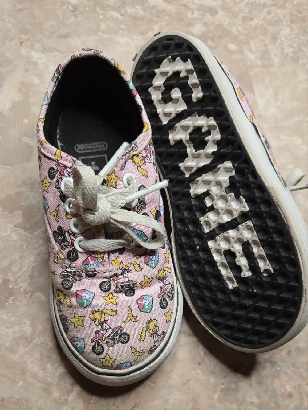 Nintendo Pink Kids Canvas Sneakers with Mario Kart Print